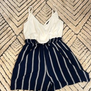 White and blue romper